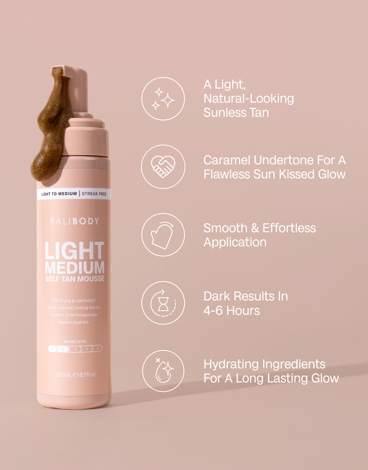 Light Medium Self Tanning Mousse