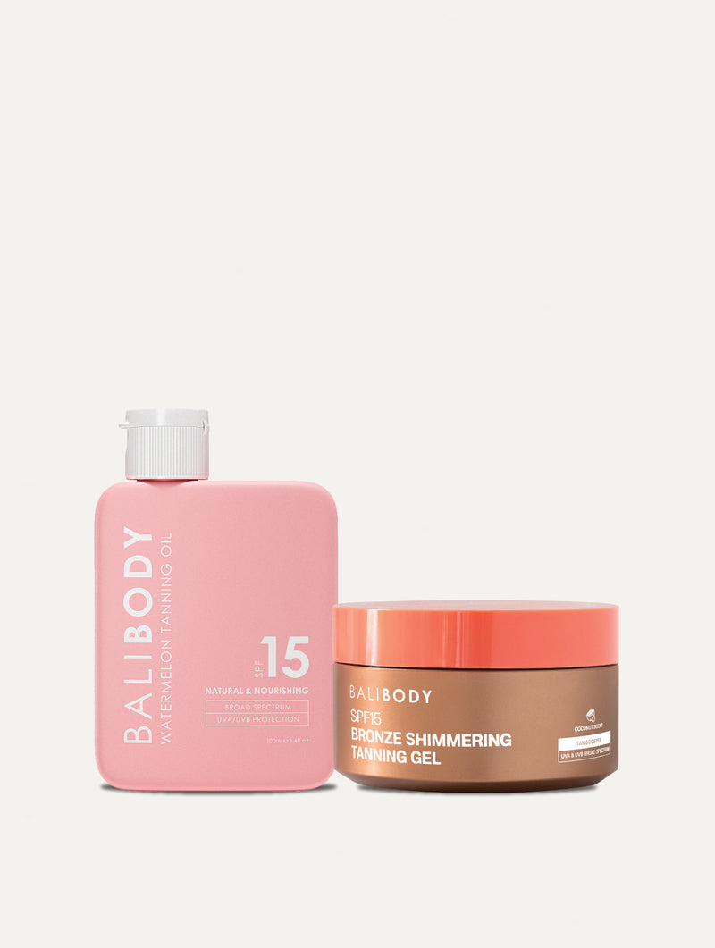 Watermelon Tanning Oil & Shimmering Tanning Gel SPF15 Set